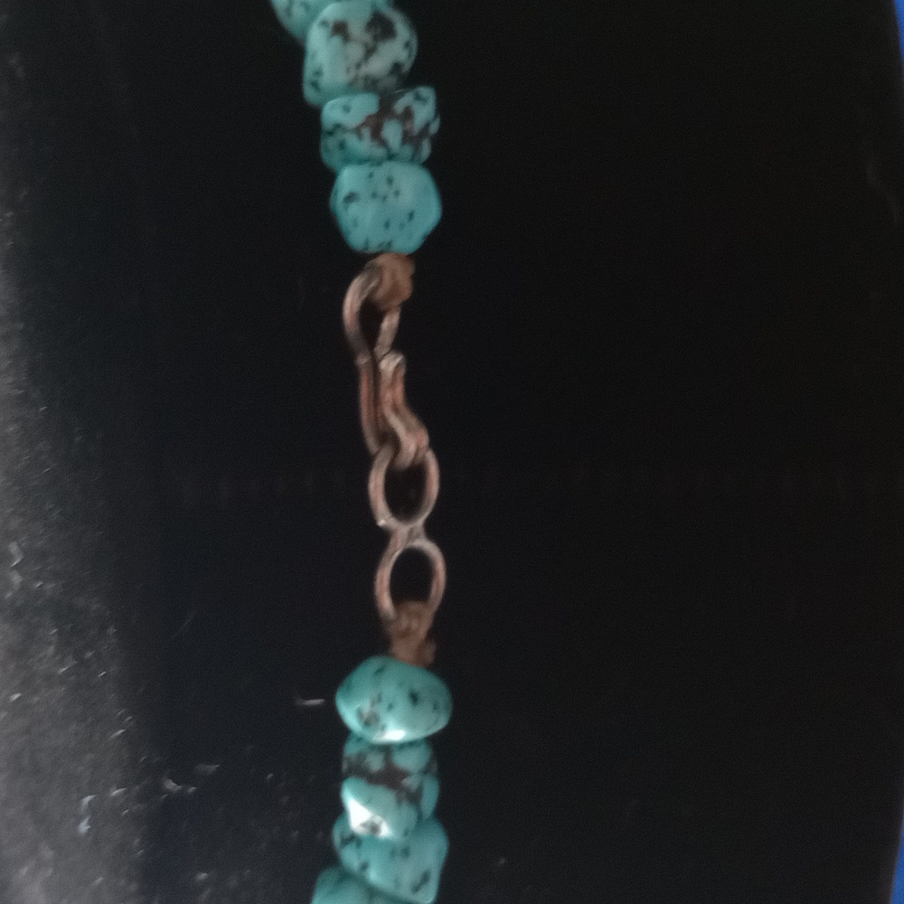 Vintage Turquoise Nugget & Coral Necklace 17.5" Long - Picture 8 of 15